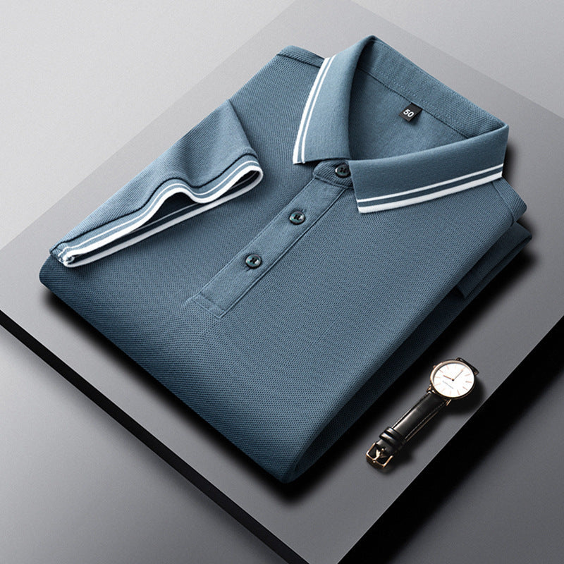 T-shirt d'été en coton mercerisé respirant à revers