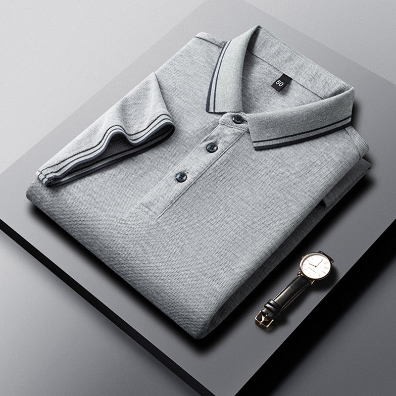 T-shirt d'été en coton mercerisé respirant à revers