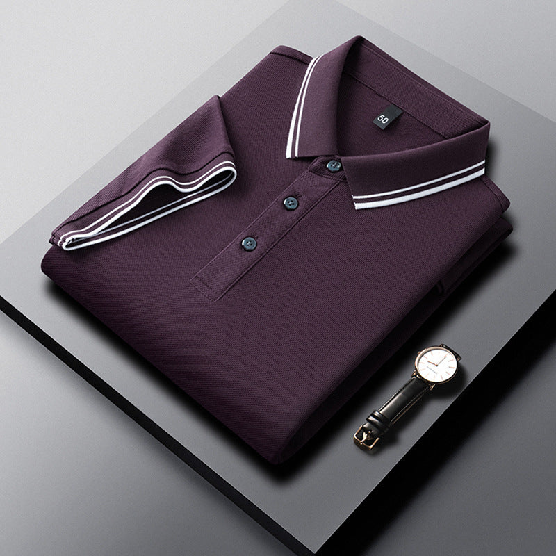 T-shirt d'été en coton mercerisé respirant à revers