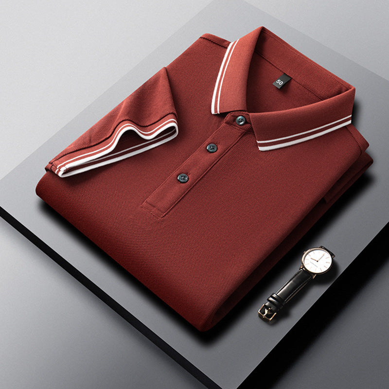 T-shirt d'été en coton mercerisé respirant à revers