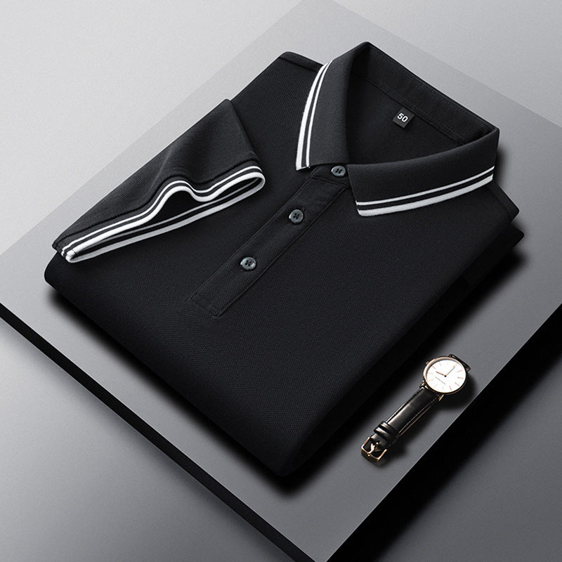 T-shirt d'été en coton mercerisé respirant à revers