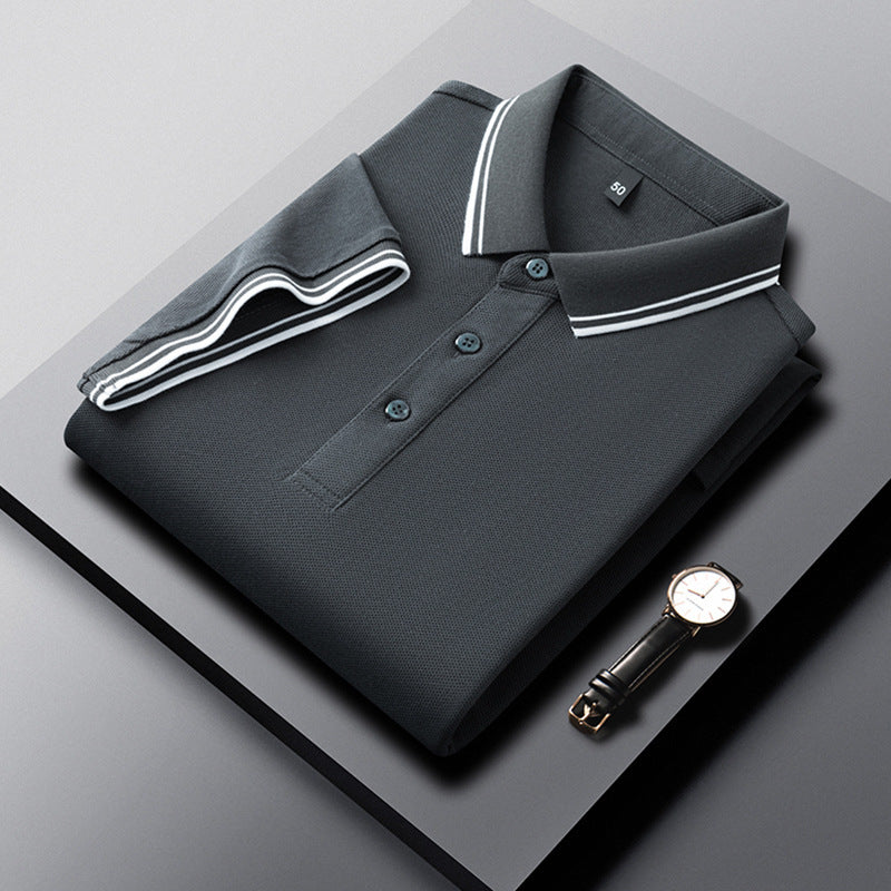 T-shirt d'été en coton mercerisé respirant à revers