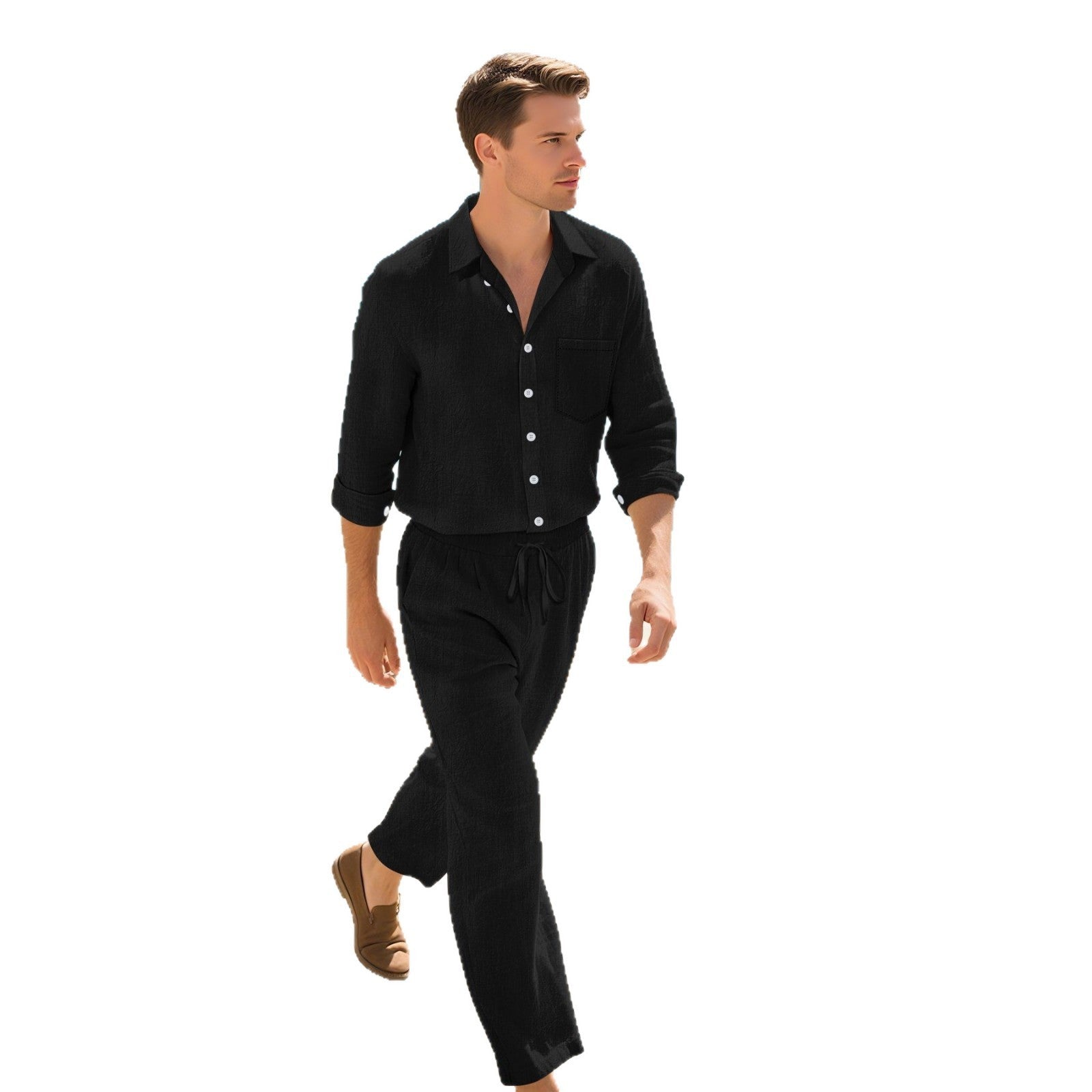 Costume décontracté en lin pour homme