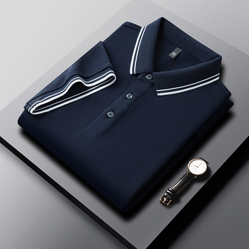 T-shirt d'été en coton mercerisé respirant à revers