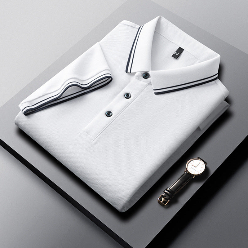 T-shirt d'été en coton mercerisé respirant à revers