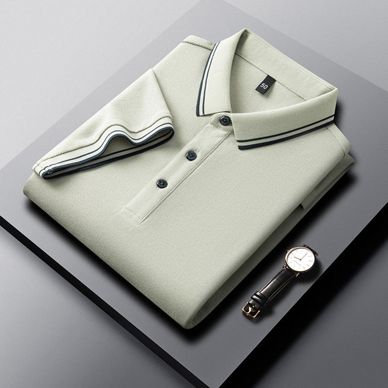 T-shirt d'été en coton mercerisé respirant à revers